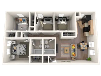 Monarch Pass Fort Worth Apartment Floorplan 4