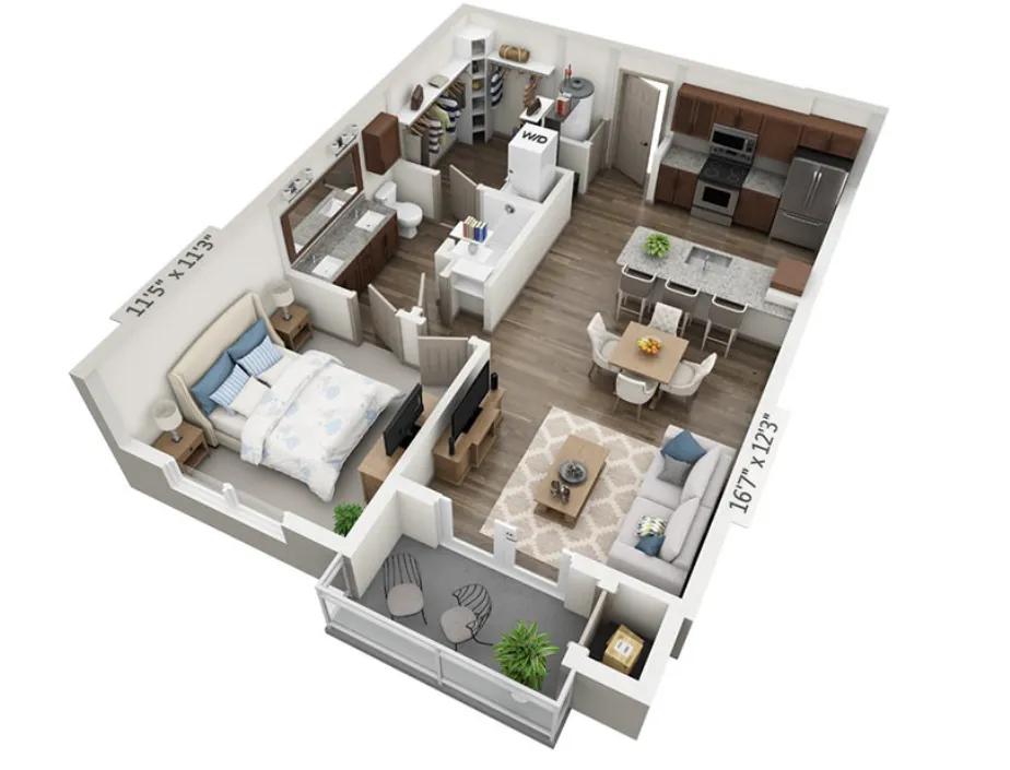Overture Highlands 55+ Arlington Apartment Floorplan 2
