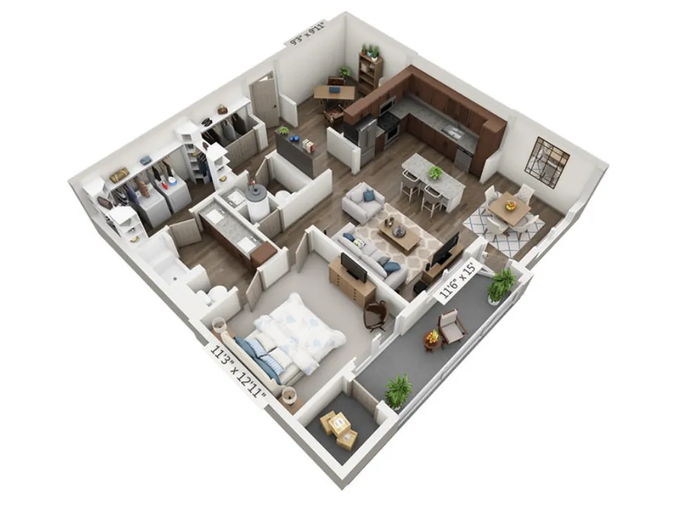 Overture Highlands 55+ Arlington Apartment Floorplan 5