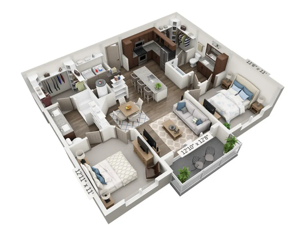 Overture Highlands 55+ Arlington Apartment Floorplan 6