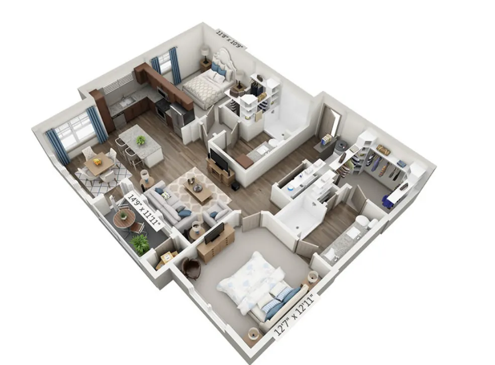 Overture Highlands 55+ Arlington Apartment Floorplan 7