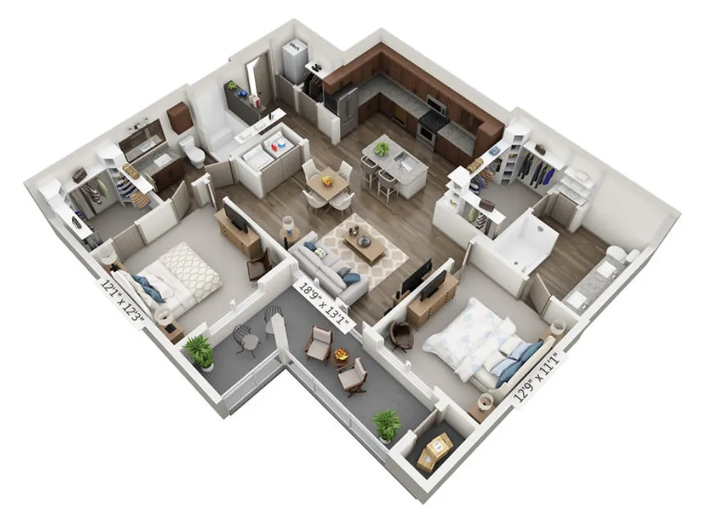 Overture Highlands 55+ Arlington Apartment Floorplan 8