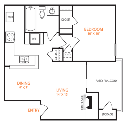 Preslee Apartments Arlington Floorplan 3