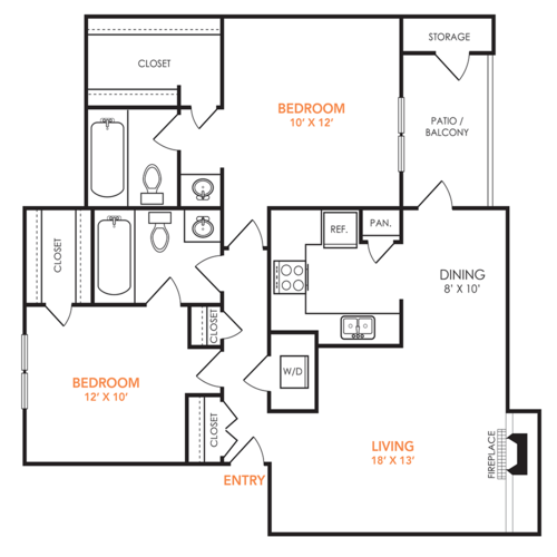 Preslee Apartments Arlington Floorplan 5