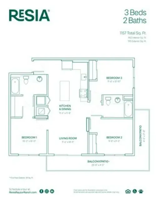 Resia Rayzor Ranch Apartments FloorPlan 3