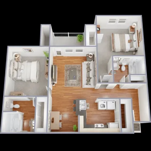 Rush Creek Apartments Arlington floor plan 1