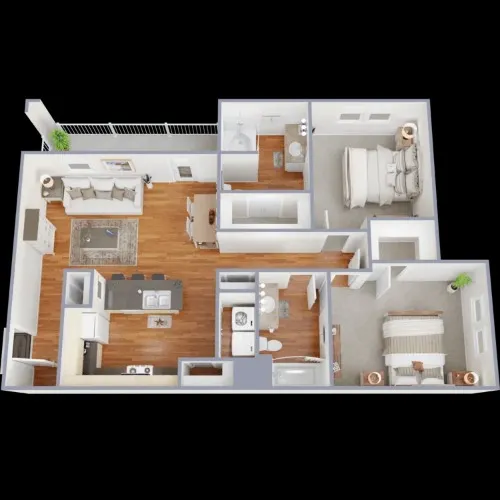 Rush Creek Apartments Arlington floor plan 2