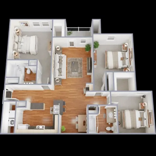 Rush Creek Apartments Arlington floor plan 3