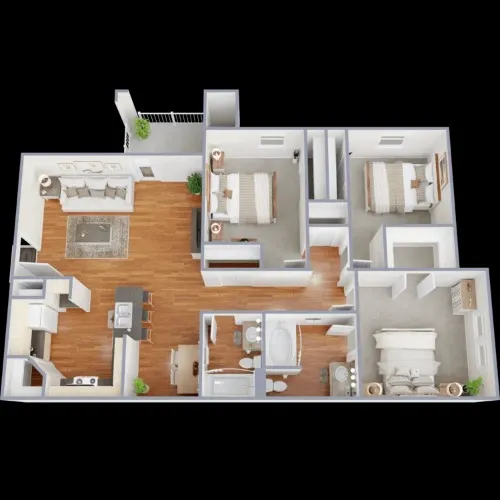 Rush Creek Apartments Arlington floor plan 4