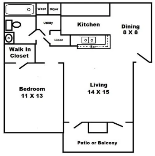 Spring Lake Village Apartments Haltom City Floorplan 1