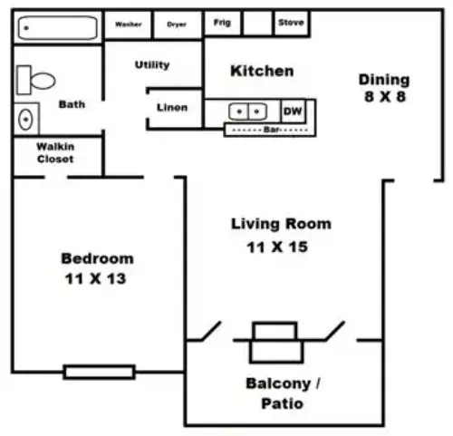 Spring Lake Village Apartments Haltom City Floorplan 2