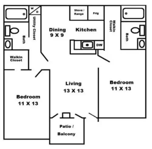 Spring Lake Village Apartments Haltom City Floorplan 3