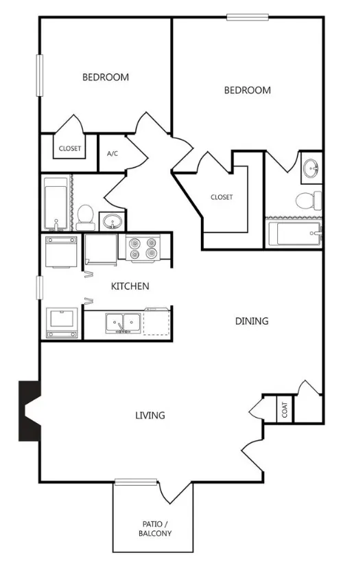 Stadium West Apartments Arlington FloorPlan 1
