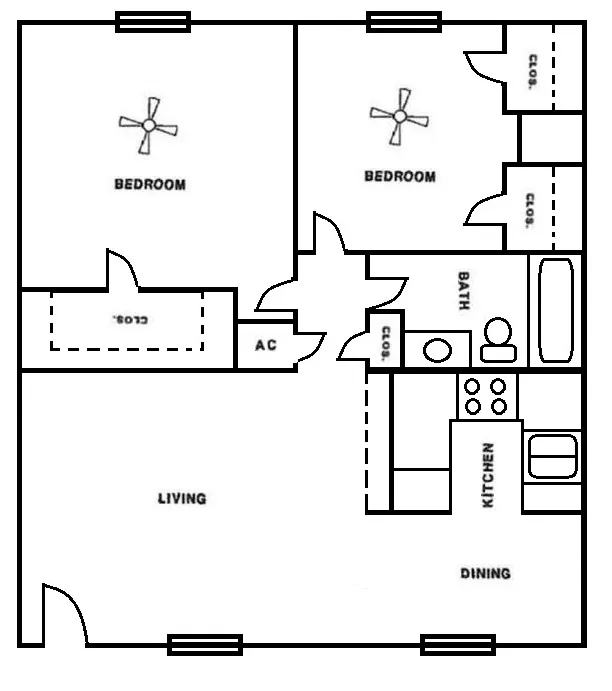 Struga Place Denton Apartment Floorplan 1