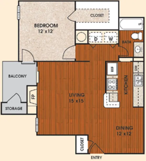 Sunset Point Apartment Homes Arlington FloorPlan 3