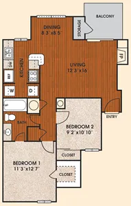 Sunset Point Apartment Homes Arlington Floorplan 4