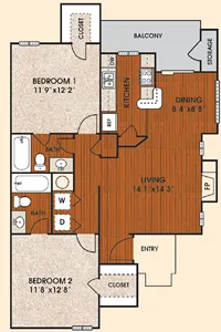 Sunset Point Apartment Homes Arlington Floorplan 6