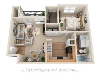 The Canyons Apartments Fort Worth Floorplan 1