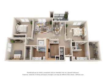 The Canyons Apartments Fort Worth Floorplan 14