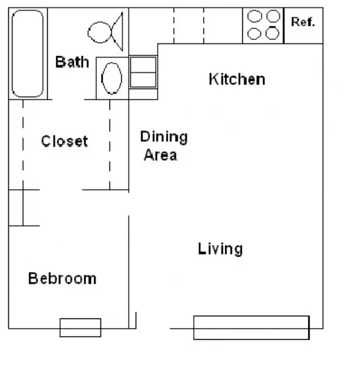 The Cluster Apartments Denton FloorPlan 1