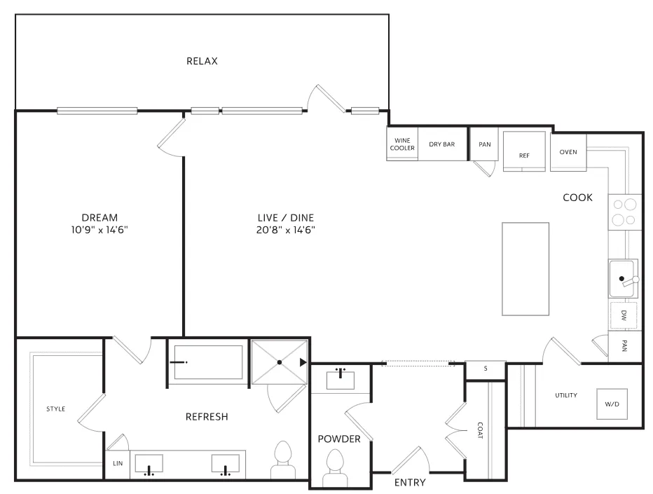The Crescent Residences Fort Worth Apartment Floorplan 10