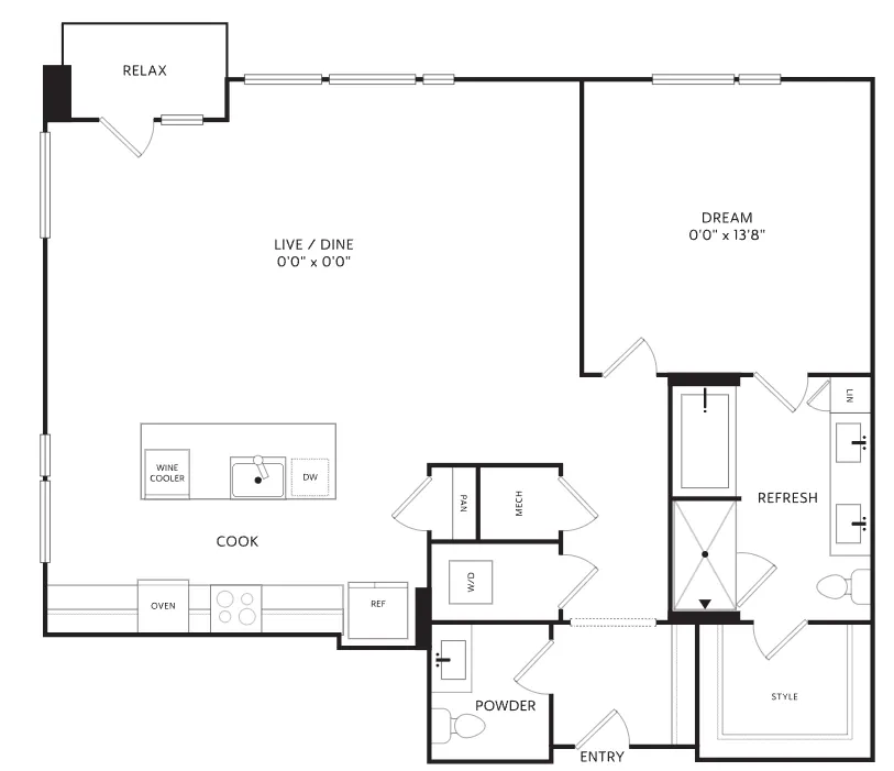 The Crescent Residences Fort Worth Apartment Floorplan 11