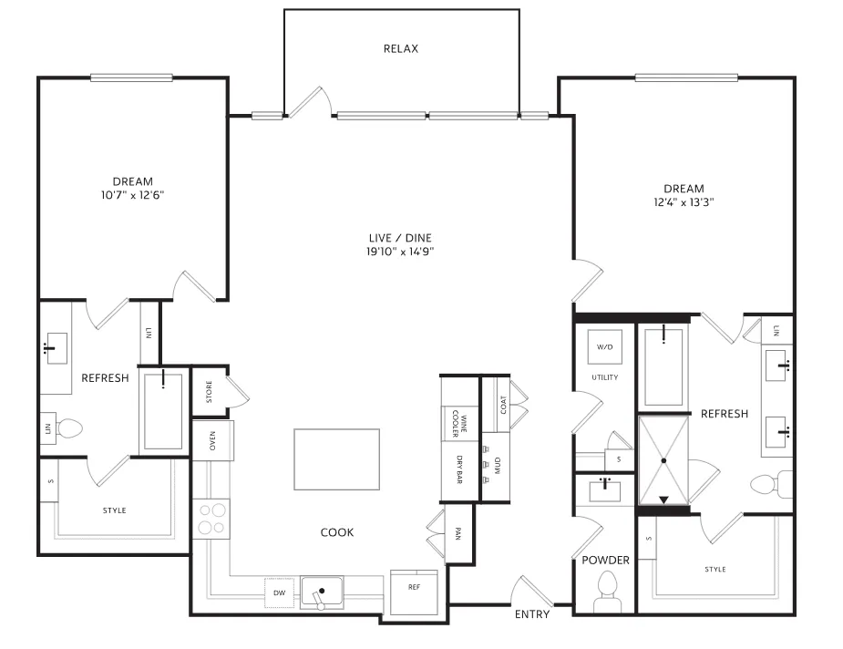 The Crescent Residences Fort Worth Apartment Floorplan 13
