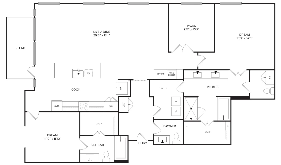 The Crescent Residences Fort Worth Apartment Floorplan 19