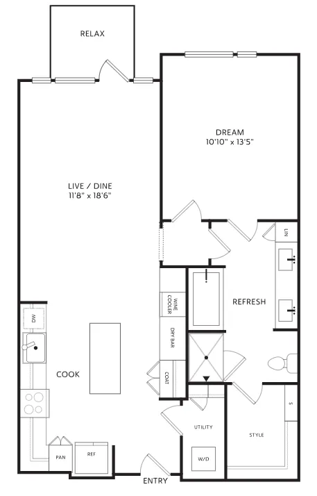 The Crescent Residences Fort Worth Apartment Floorplan 2