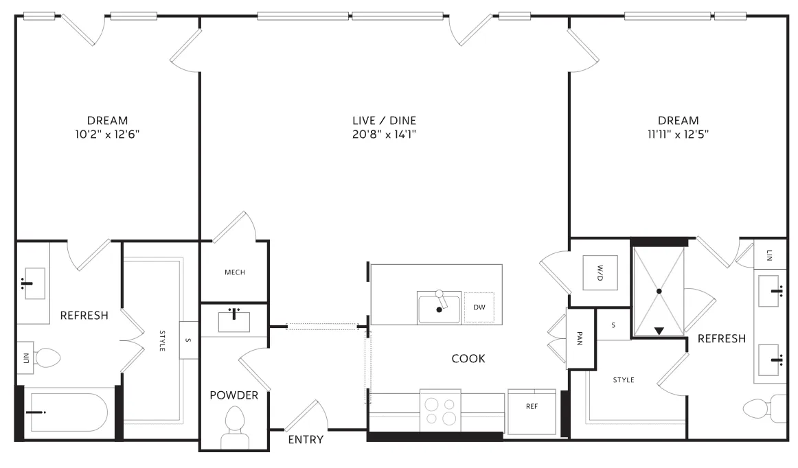 The Crescent Residences Fort Worth Apartment Floorplan 22