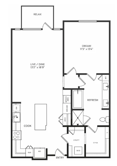 The Crescent Residences Fort Worth Apartment Floorplan 3