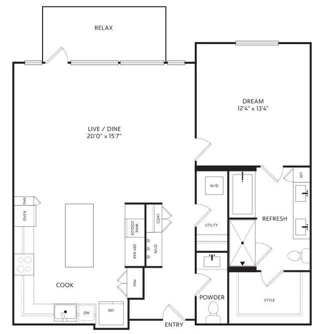 The Crescent Residences Fort Worth Apartment Floorplan 4