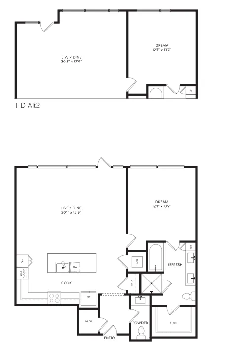The Crescent Residences Fort Worth Apartment Floorplan 8