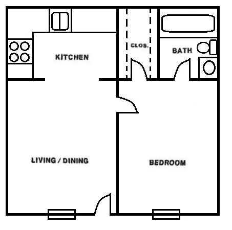 The Crossing Apartments Denton Floorplan 2