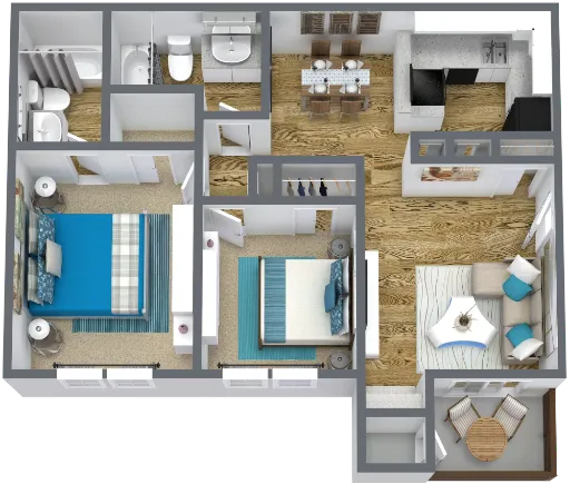The District on Collins Arlington Floorplan 3
