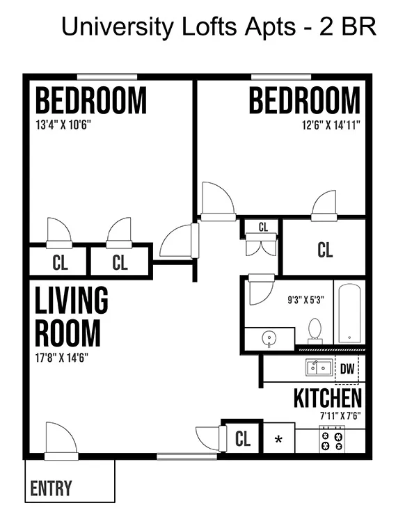 The Dominion Apartments Denton Apartment Floor Plan 1