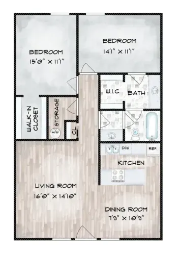 The Hayes Apartments Fort Worth Floorplan 12