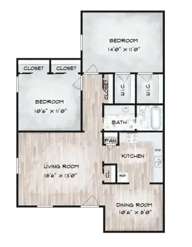 The Hayes Apartments Fort Worth Floorplan 14