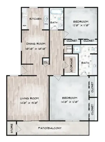 The Hayes Apartments Fort Worth Floorplan 17