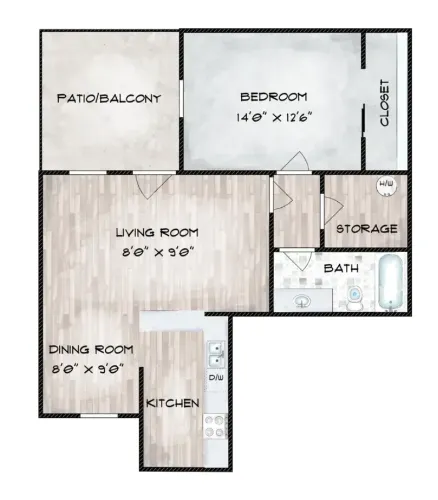 The Hayes Apartments Fort Worth Floorplan 4