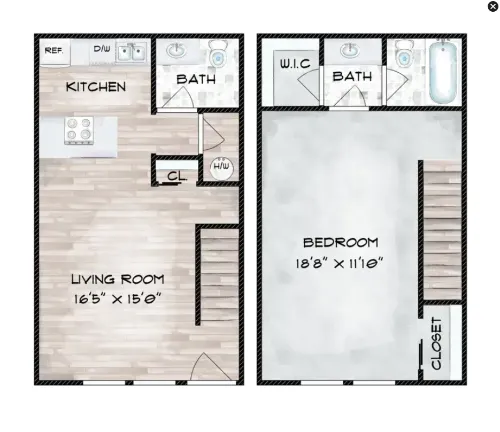 The Hayes Apartments Fort Worth Floorplan 6