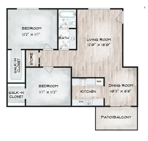 The Hayes Apartments Fort Worth Floorplan 8