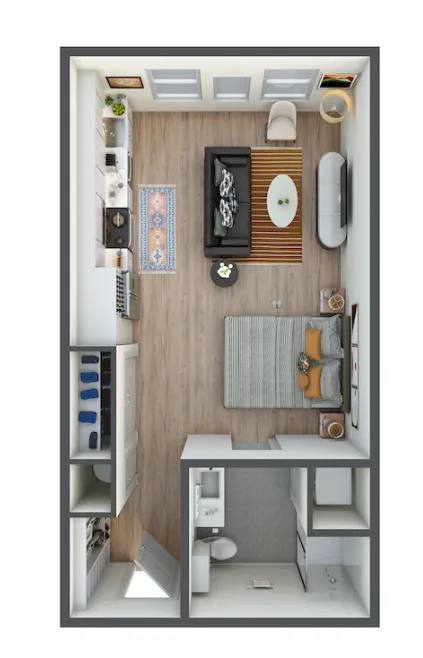 The Jameson at the Bluffs Fort Worth Apartment Floorplan 1