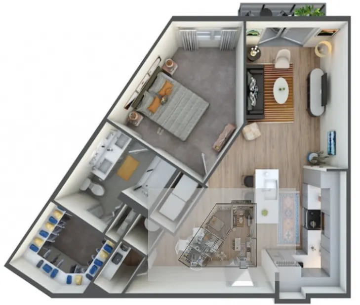 The Jameson at the Bluffs Fort Worth Apartment Floorplan 7