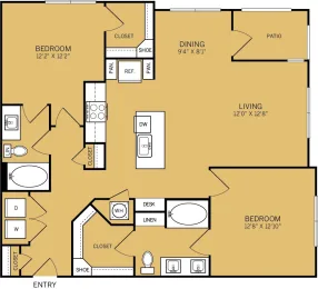 The Kelley at Samuels Ave Fort Worth Floorplan 11
