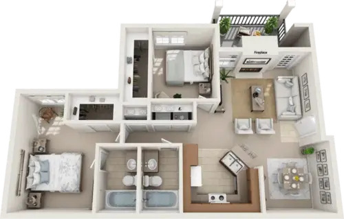 The Life at Westland Estates Fort Worth Floorplan 2