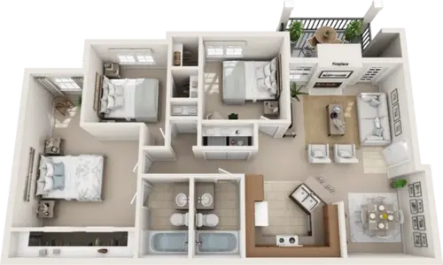 The Life at Westland Estates Fort Worth Floorplan 4