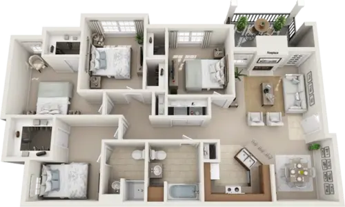 The Life at Westland Estates Fort Worth Floorplan 5