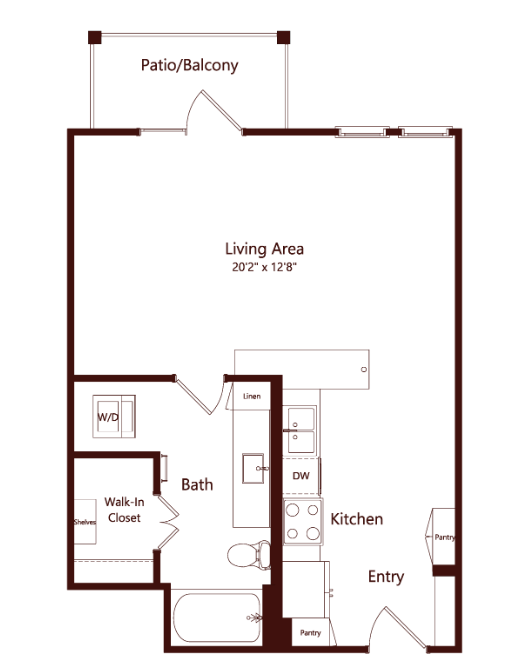The Louise Euless Apartment Floorplan 1