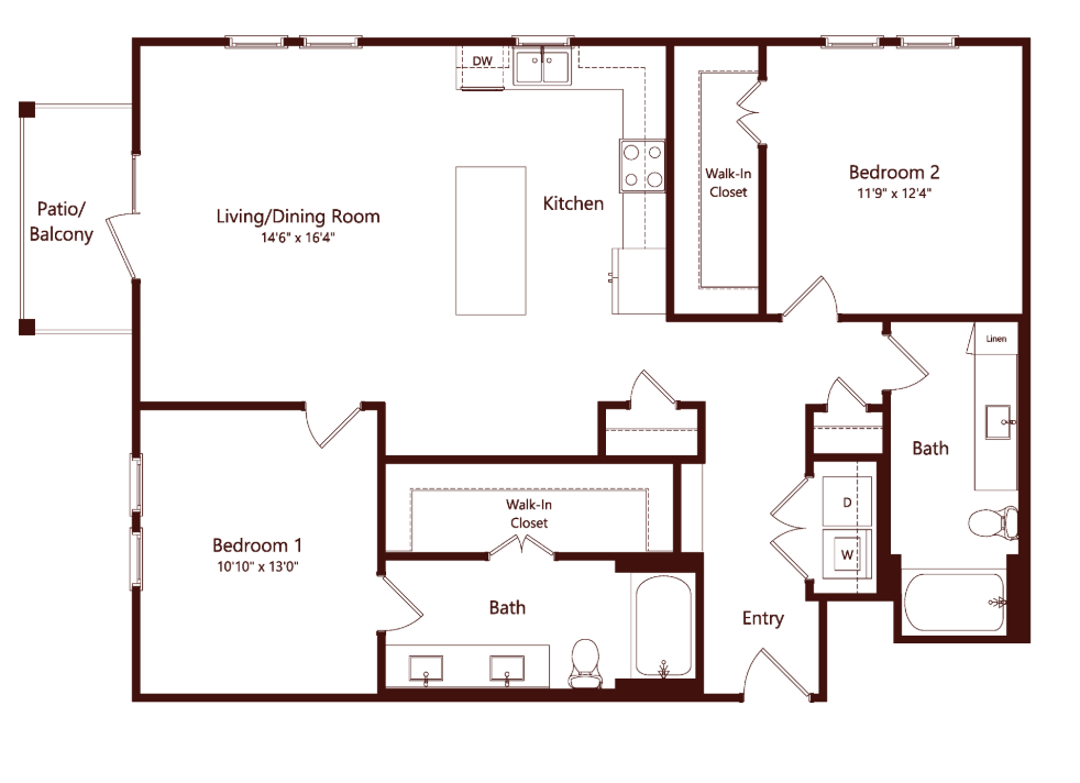 The Louise Euless Apartment Floorplan 15